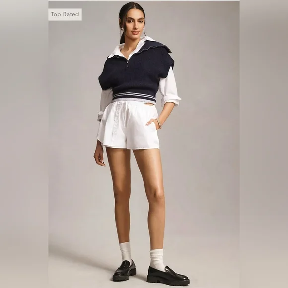 NWT ANTRHOPOLOGIE | Maeve Quarter-Zip Sweater Tee - Picture 2 of 4